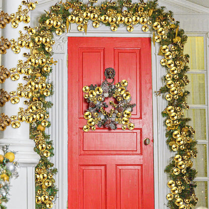 Yuxung - 2 guirnaldas de bolas de Navidad de 6 pies, color dorado |...