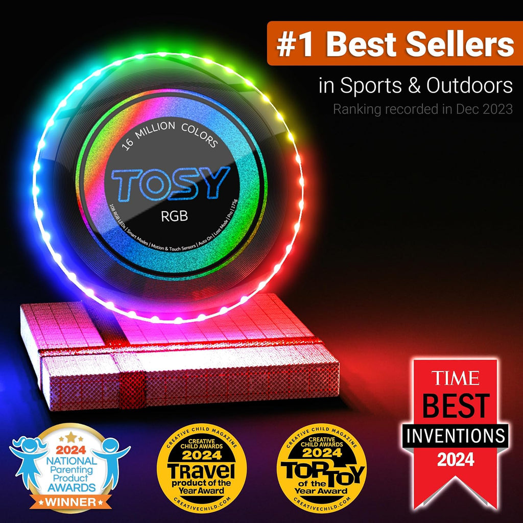 TOSY Disco volador: 16 millones de colores RGB o 36 LED, extremadam...
