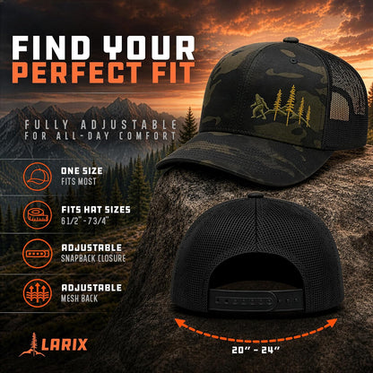 LARIX Trucker Hat Men - Gorra Snapback con parte trasera de malla t...