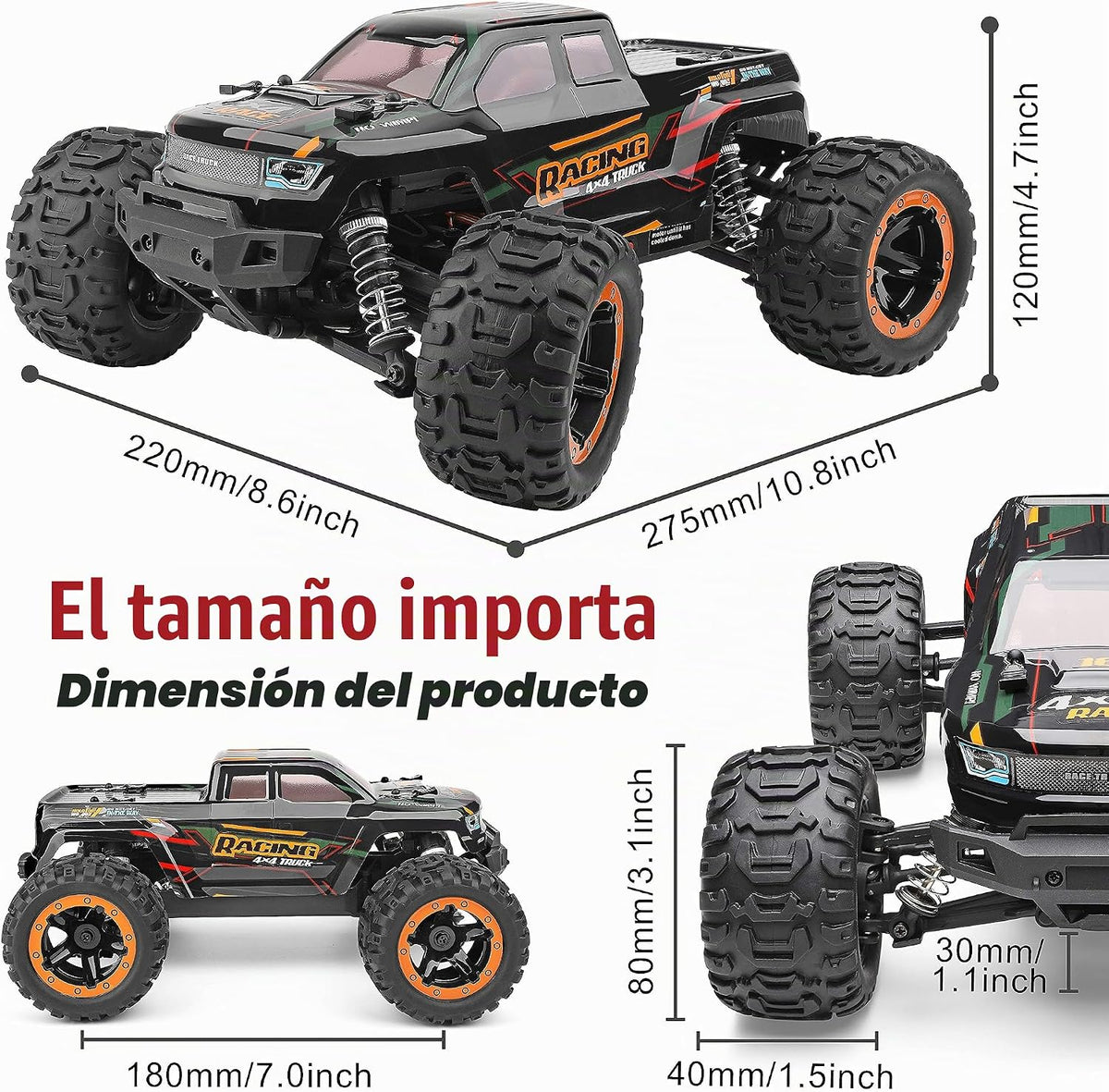 HAIBOXING Coche de control remoto 16889, escala 1:16, 2.4 GHz, auto...