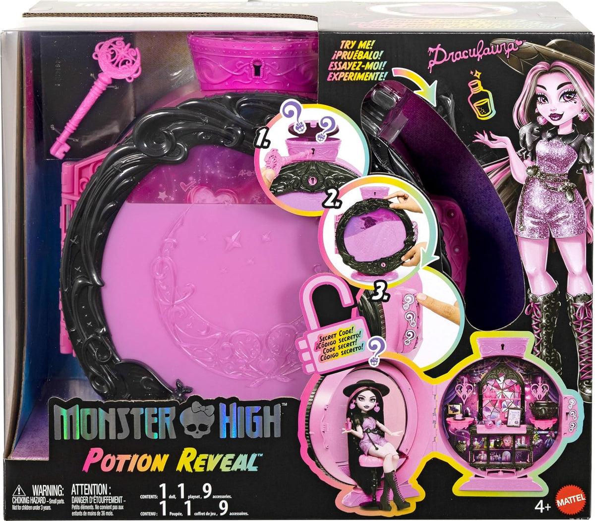 Monster High Juego de revelación de pociones con muñeca Draculaura...