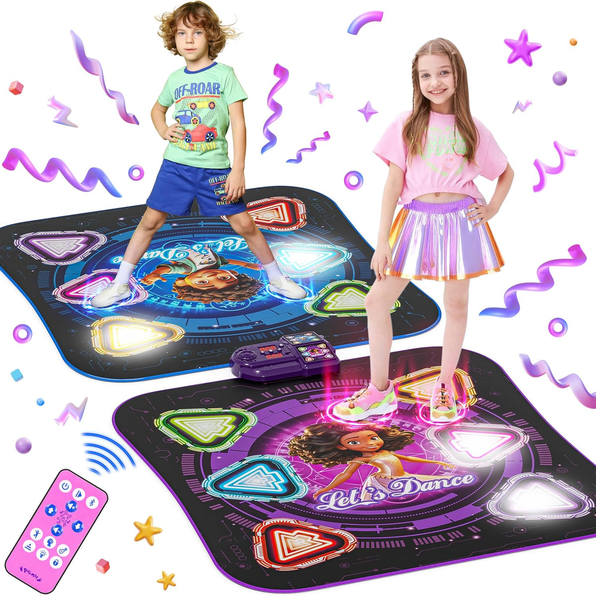Alfombrilla de baile, con luz para 2 jugadores, almohadilla de bail...