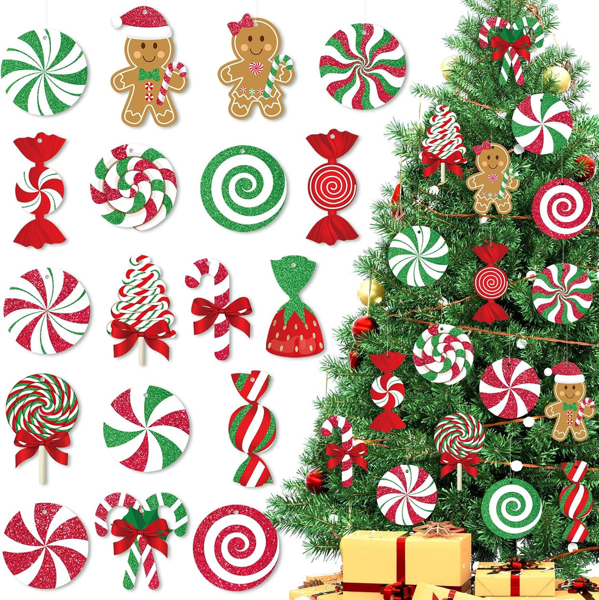 GuassLee Decoraciones colgantes grandes de Navidad para exteriores...