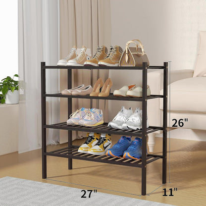 ROMGUAR CRAFT Zapatero de Bambú de 4 Niveles para Closet Independie...