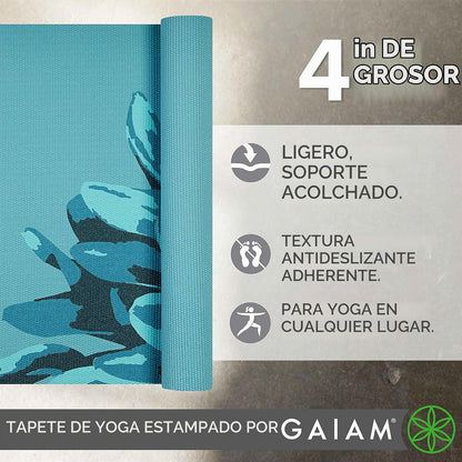 Gaiam - Tapete de yoga con estampado, antideslizante para ejercicio...