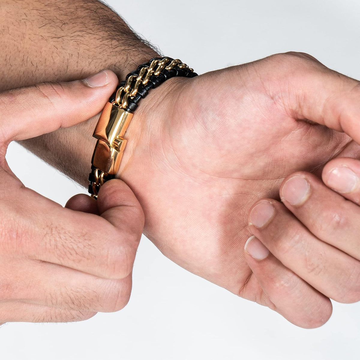 SERASAR | Pulsera de cuero genuino de primera calidad [acero] para...