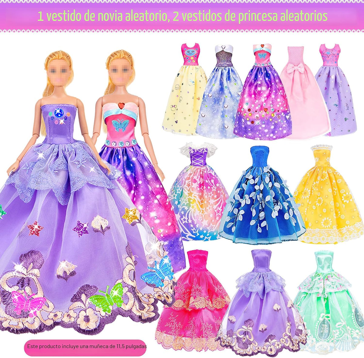 iBayda 91 muñecas de niña de 11.5 pulgadas con ropa, accesorios y a...