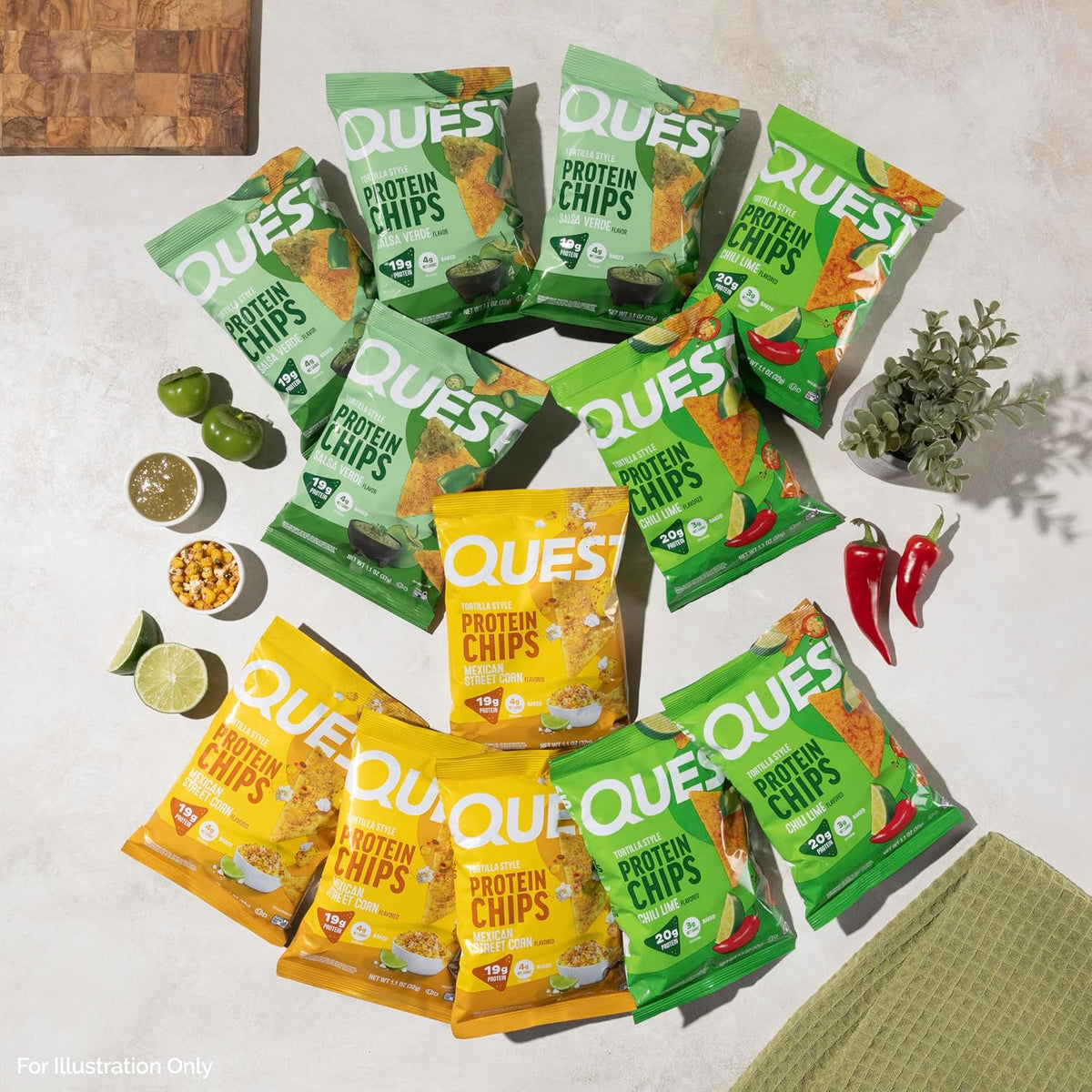 Quest Nutrition Tortilla Style Protein Chips, paquete variado South...