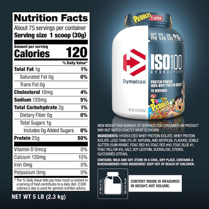 Dymatize Polvo de proteína ISO100, 100% aislado de suero de leche |...