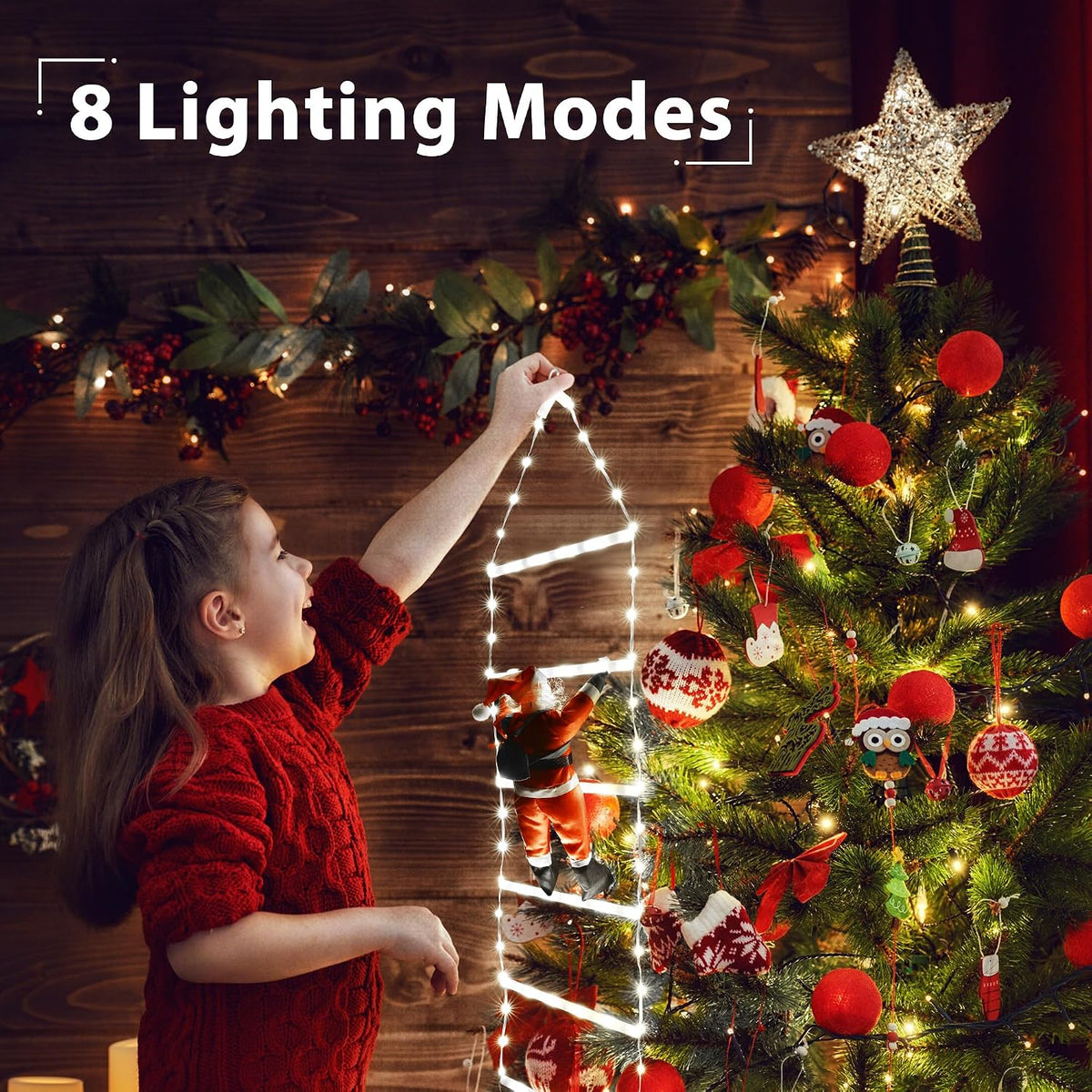 Toodour Luz LED de Navidad, luces decorativas de escalera de Navida...