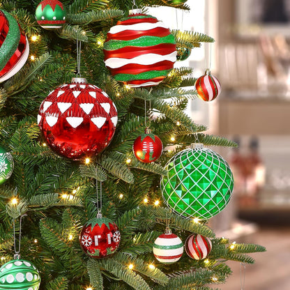 Alupssuc - Bolas de Navidad grandes de 6 pulgadas, 4 unidades, colo...